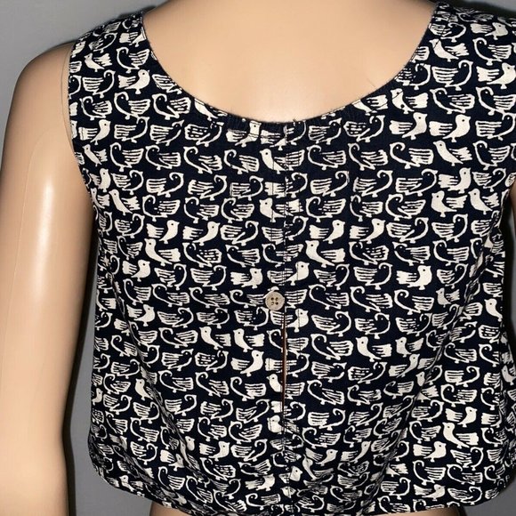 Vans Women's Black Bird Print Cropped Open Back Tank Top Size Medium EUC - Picture 7 of 9